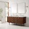 James Martin Vanities Amberly 72in Double Vanity, Mid-Century Walnut w/ 3 CM Ethereal Noctis Top 670-V72-WLT-3ENC - alternate 2